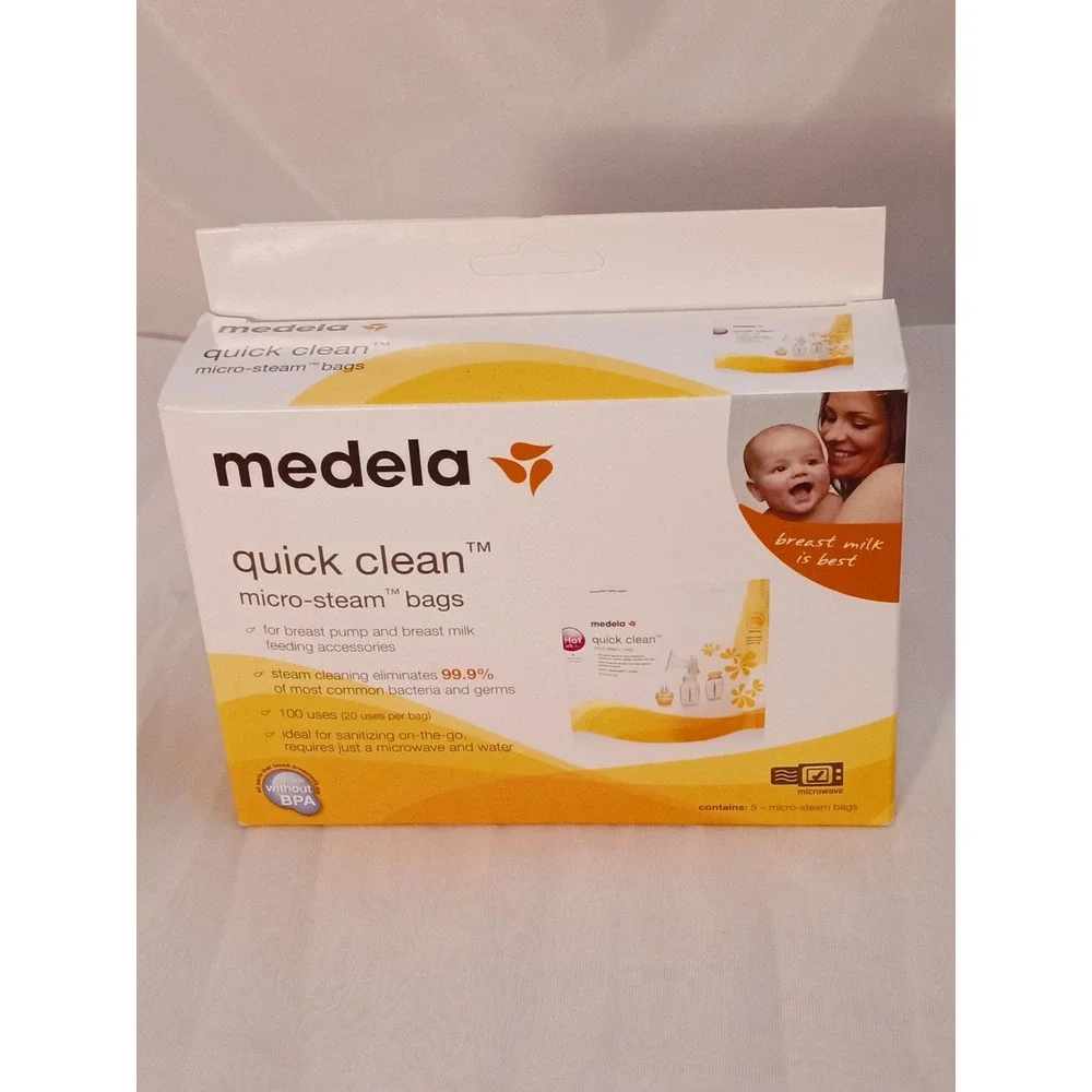 Medela Quick Clean Micro-Steam Bags -‎ 5 Bags NEW